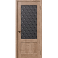 Дверь межкомнатная Дубрава Сибирь Симфония ЛИРА Шампань, стекло графит